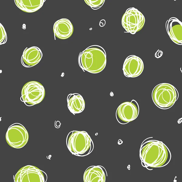 Sloppy circles, random doodle dots seamless pattern — Stock vektor