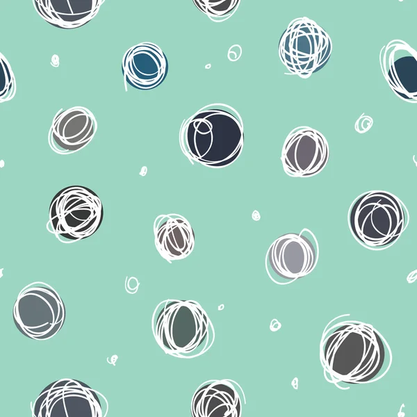 Sloppy circles, random doodle dots seamless pattern — Stock vektor