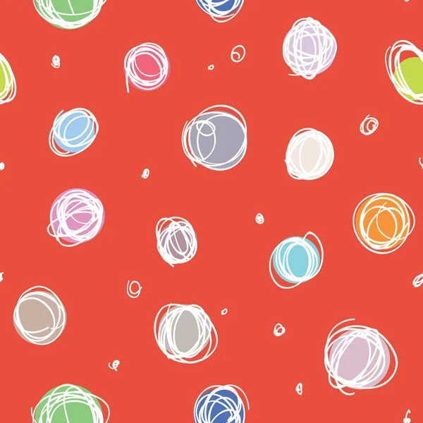 Sloppy circles, random doodle dots seamless pattern — Stock vektor