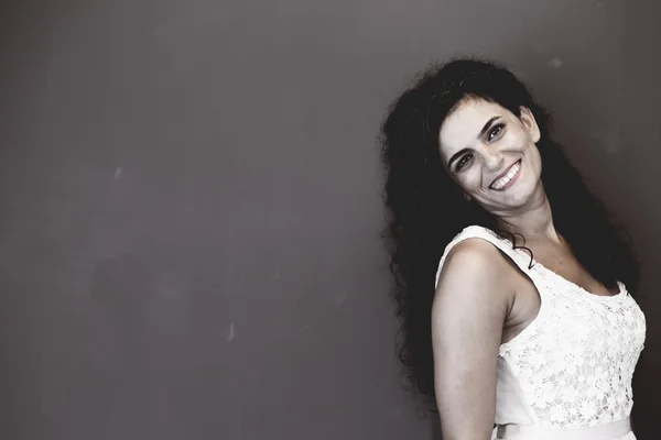 Young Beautiful Middle Eastern Woman Studio Portrait Dark Color Haired — Stock Photo, Image