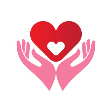 Heart in hands icon clipart
