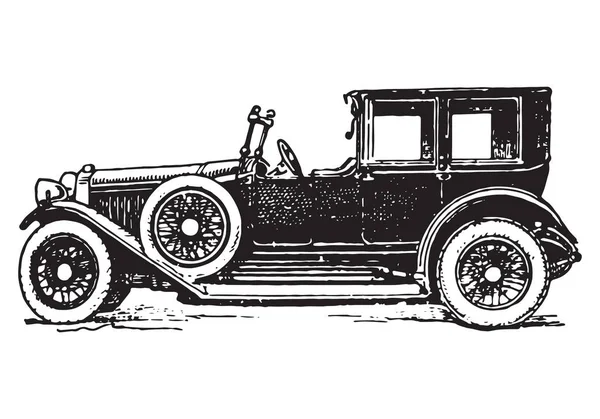 Limousine vintage gravure — Stockvector