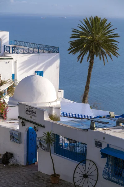 Sidi Bou Said Tunézia 2016 December Tipikus Tunéziai Arab Mediterrán — Stock Fotó