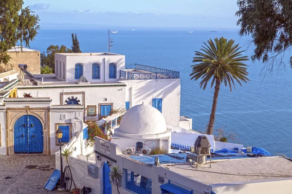 Sidi Bou Saïd Tunisie Décembre 2016 Architecture Typiquement Tunisienne Arabe — Photo