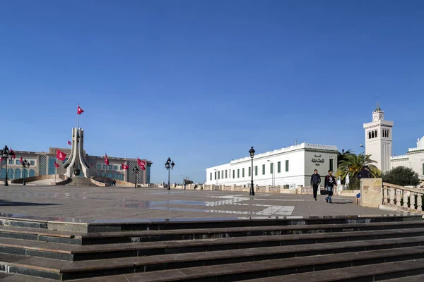 Public square of Tunis, La Medina, national monument and city hall, Tunisia. — Stock Photo, Image