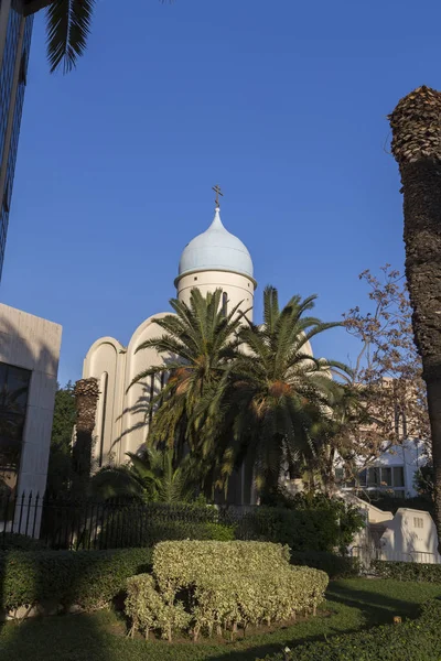 Russian Orthodox Church, The Church of Resurrection located on the Avenue Mohammed V, Tunis, Tunisia. — Stock Photo, Image