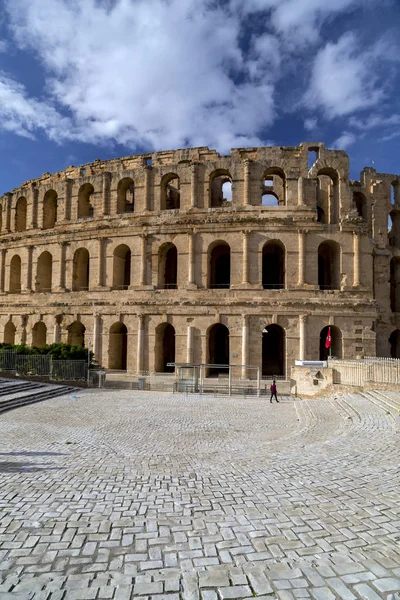 El Jem Antiguo anfiteatro romano, Túnez — Foto de Stock