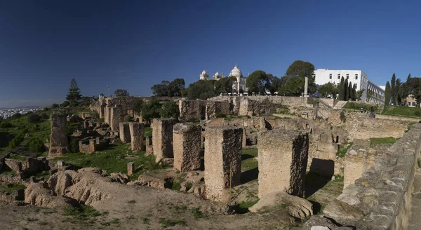 Starodávné ruiny v punské Byrsa v lokalitě starověkého Kartága — Stock fotografie