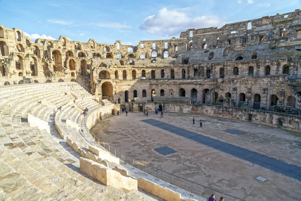 Djem Tunus Aralık 2016 Roman Amphitheater Suçlu Djem Veya Jem — Stok fotoğraf