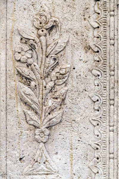 Oosterse floral stone carving close-up textuur — Stockfoto