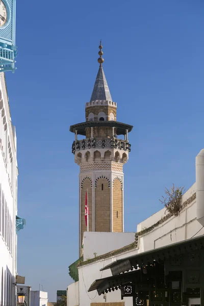 View Historic Zaytuna Mosque Located Medina Tunis Capital Tunisia — Stock Photo, Image