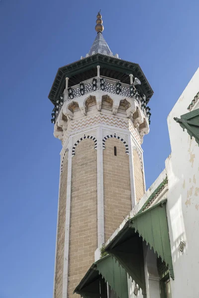 Vista Histórica Mesquita Zaytuna Localizada Medina Tunis Capital Tunísia — Fotografia de Stock