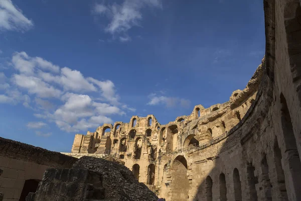 Roman Amphitheater Suçlu Djem Veya Jem Mehdiye Ili Tunisia Antik — Stok fotoğraf