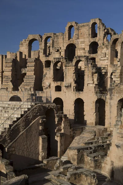 Starověký Amfiteátr El Jem, Tunisko — Stock fotografie