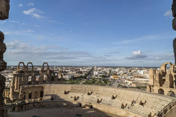 Djem Της Τυνησίας Δεκεμβρίου 2016 Ρωμαϊκό Αμφιθέατρο Του Thysdrus Στο Φωτογραφία Αρχείου