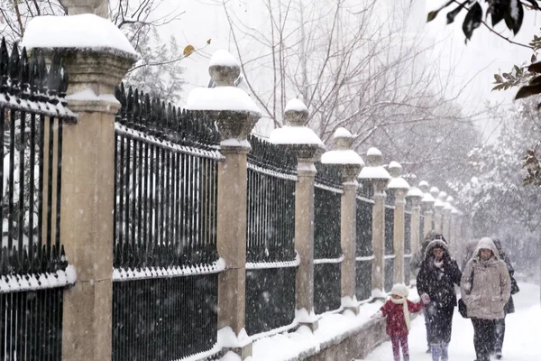 Şiddetli kar yağışı tüm Istanbul 8 Ocak'ta kapsar — Stok fotoğraf