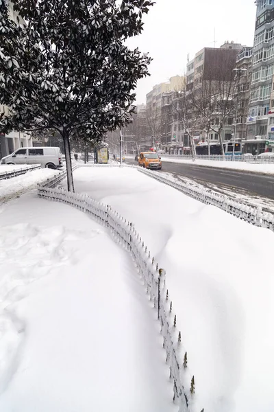 Istambul Turquia Janeiro 2018 Neve Pesada Cobre Toda Istambul Janeiro — Fotografia de Stock