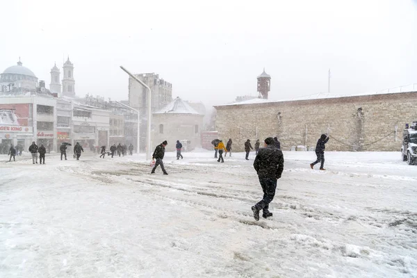 Taksim, istanbul an einem verschneiten Tag — Stockfoto