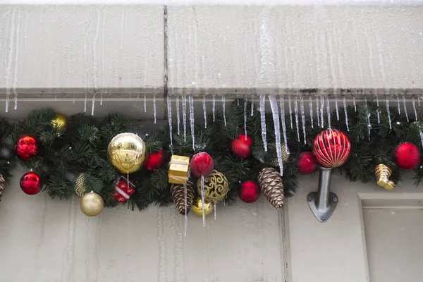 Mooie Kerstballen Concept Van Winter Vakantie — Stockfoto