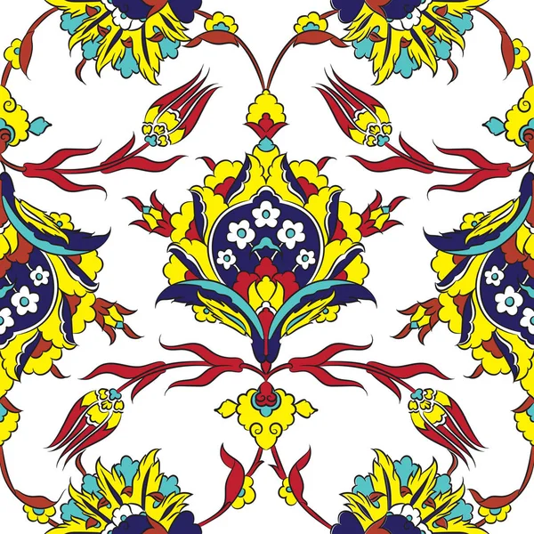 Κεραμικά πλακίδια Ιζνίκ floral μοτίβο — Διανυσματικό Αρχείο