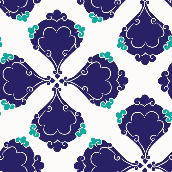 Iznik azulejos de cerámica patrón floral — Archivo Imágenes Vectoriales