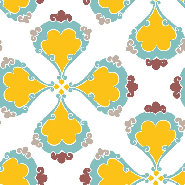 伊兹尼克瓷砖花卉图案 — 图库矢量图片