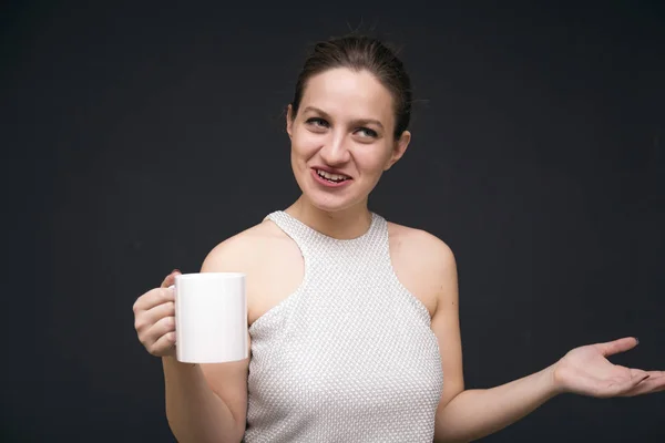 stock image Young girl with a coffee mug