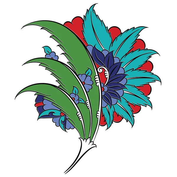 Ιζνίκ ύφους floral σχέδιο — Διανυσματικό Αρχείο