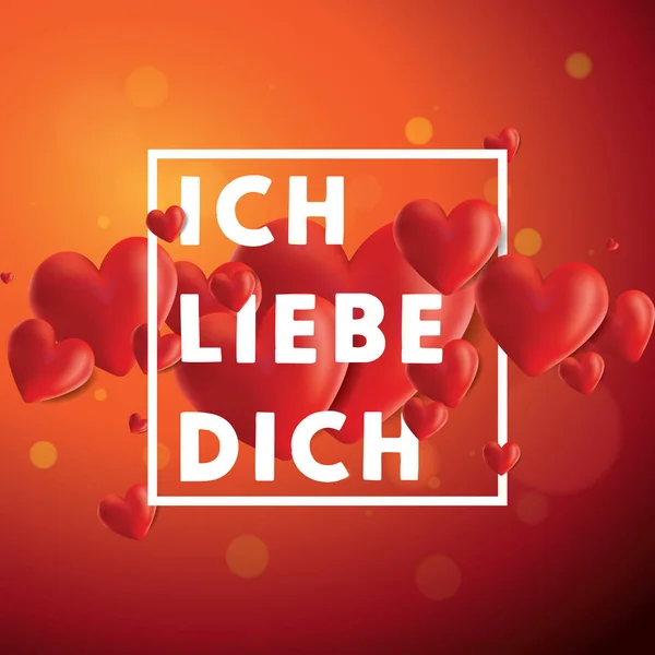 Ich liebe dich Vector Background — 스톡 벡터