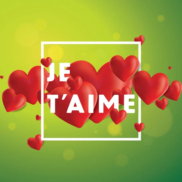 Je T'aime Vector Background — Stock Vector