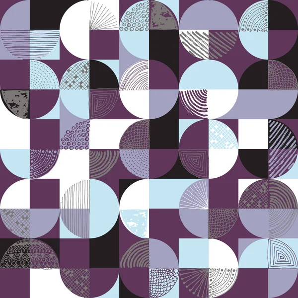 Kreative geometrische und handgezeichnete nahtlose Muster — Stockvektor