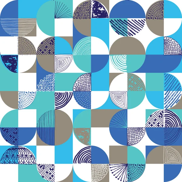 Creatieve geometrische en handgetekende naadloze patroon — Stockvector
