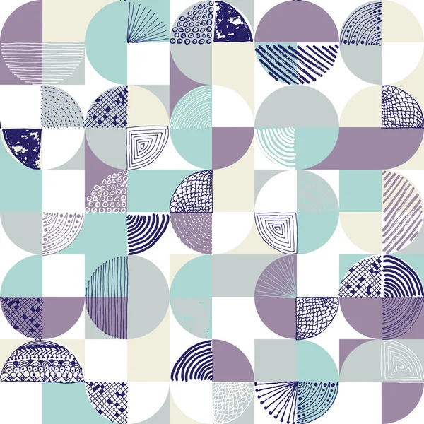 Kreative geometrische und handgezeichnete nahtlose Muster — Stockvektor