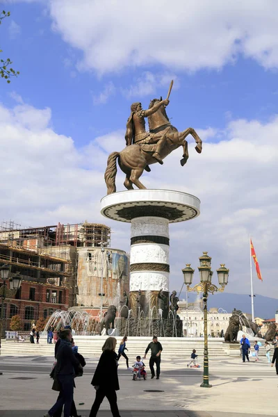 Monument av Alexander stort, Skopje — Stockfoto