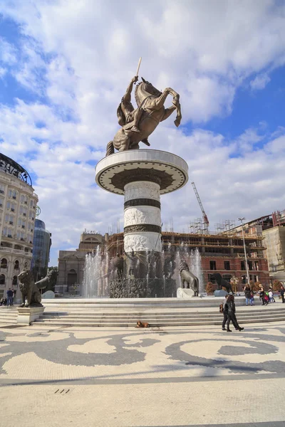 Památník Alexandra Velikého, Skopje — Stock fotografie