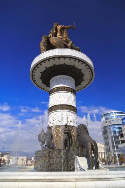 Monument of Alexander the Great, Skopje — Stock Photo, Image