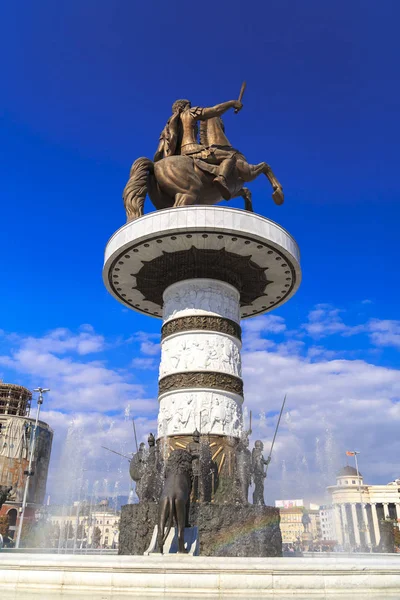 Monument av Alexander stort, Skopje — Stockfoto