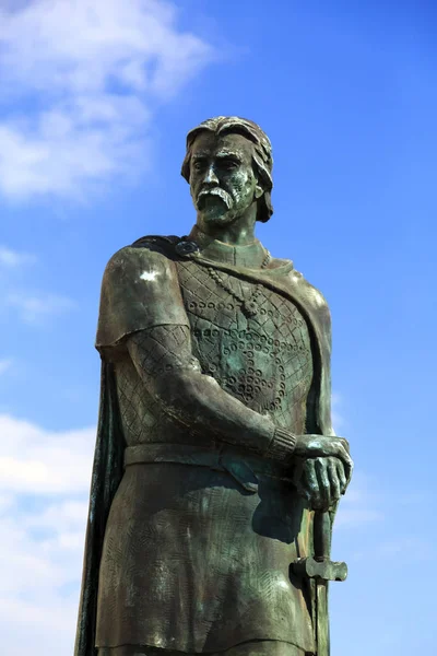 Escultura de bronce de Georgi Voyteh en el centro de Skopje, Macedonia —  Fotos de Stock