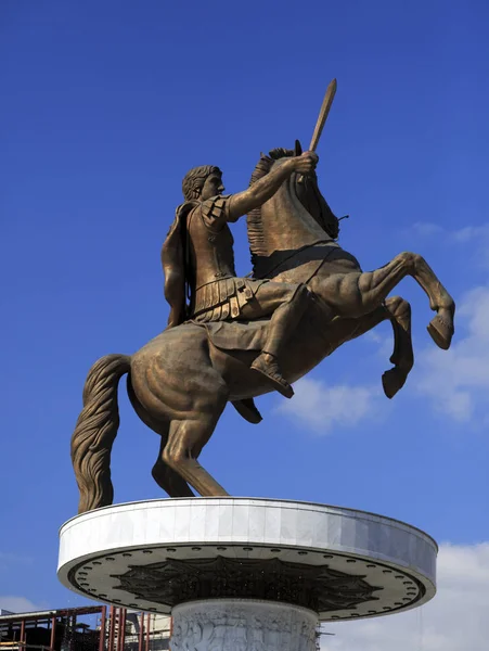 Památník Alexandra Velikého, Skopje — Stock fotografie