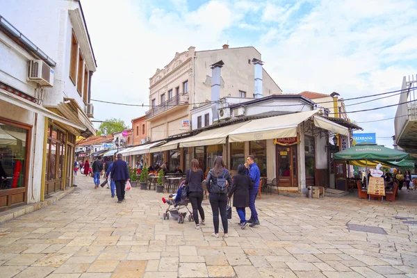 Oude Turkse bazaar en de buurt van de Macedonische hoofdstad Skopje — Stockfoto