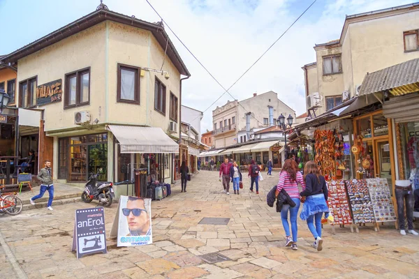 Alter türkischer basar und viertel von skopje, der mazedonischen hauptstadt — Stockfoto