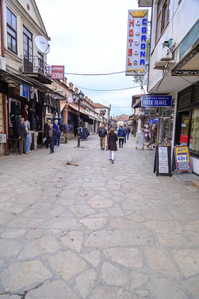 Eski Türk kapalı çarşı ve mahalle Üsküp, Makedonya sermaye — Stok fotoğraf