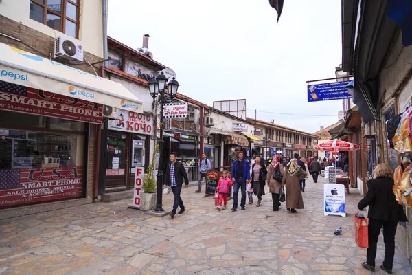 Starego bazaru tureckiego i dzielnicy Skopje, stolicy Macedonii — Zdjęcie stockowe