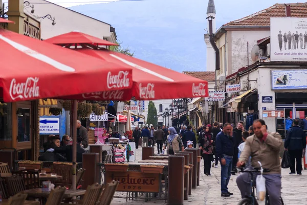 Starego bazaru tureckiego i dzielnicy Skopje, stolicy Macedonii — Zdjęcie stockowe