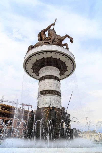 Emlékmű a nagy Sándor, Skopje — Stock Fotó