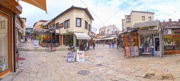 Oude Turkse bazaar en wijk in Skopje, de Macedonische ca — Stockfoto