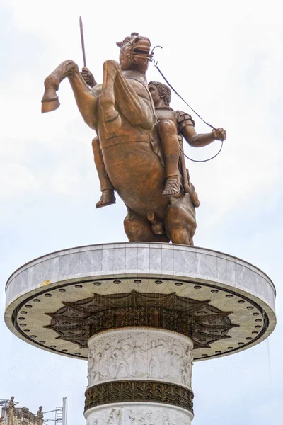 Пам'ятник Олександра Великого, Скоп'є — стокове фото