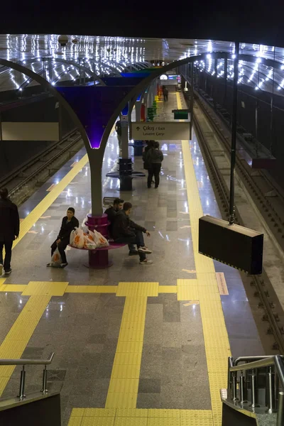Interior of Istanbul Metro, M6 line between Levent- Bogazici University, Istanbul — Stock Photo, Image