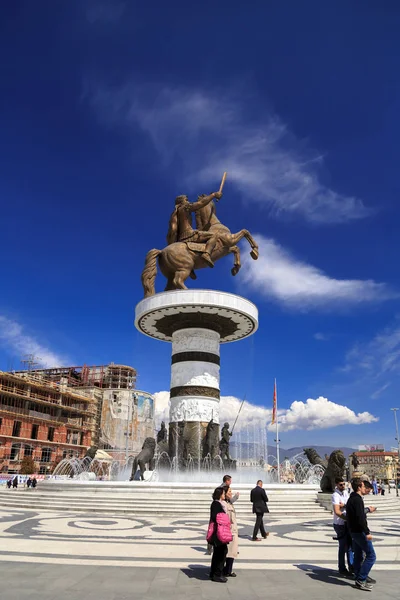 Památník Alexandra Velikého, Skopje — Stock fotografie