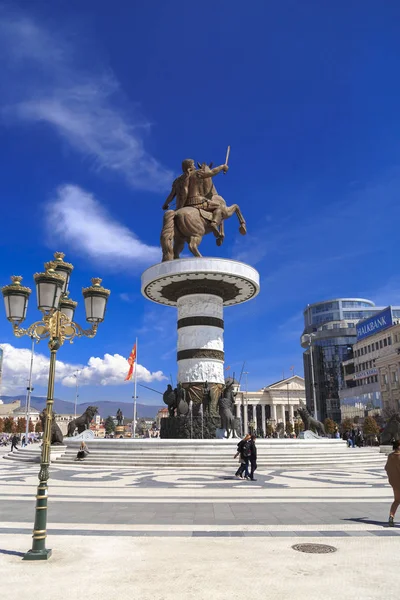 Monumento de Alejandro Magno, Skopje — Foto de Stock